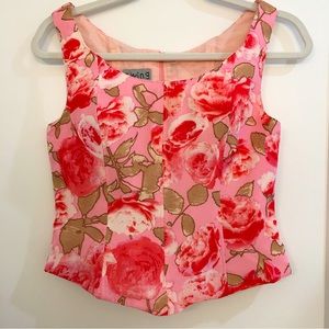 Pink & red fitted top. Size S.